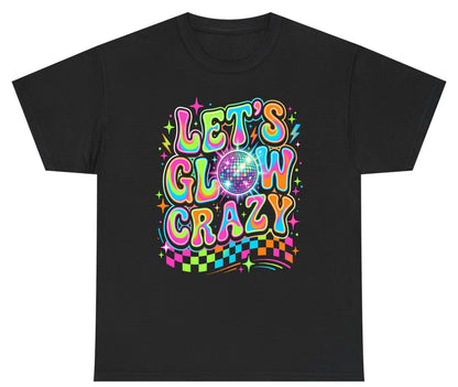 Let's Glow Crazy Retro Party Youth T-Shirt - product mockup - Black