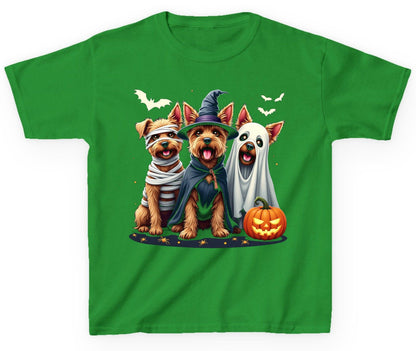 Cute Dogs Halloween Costumes dogs in Halloween costumes Youth T-Shirt Irish Green product mockup