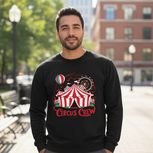 Circus Crew circus Sweatshirt Black lifestyle mockup