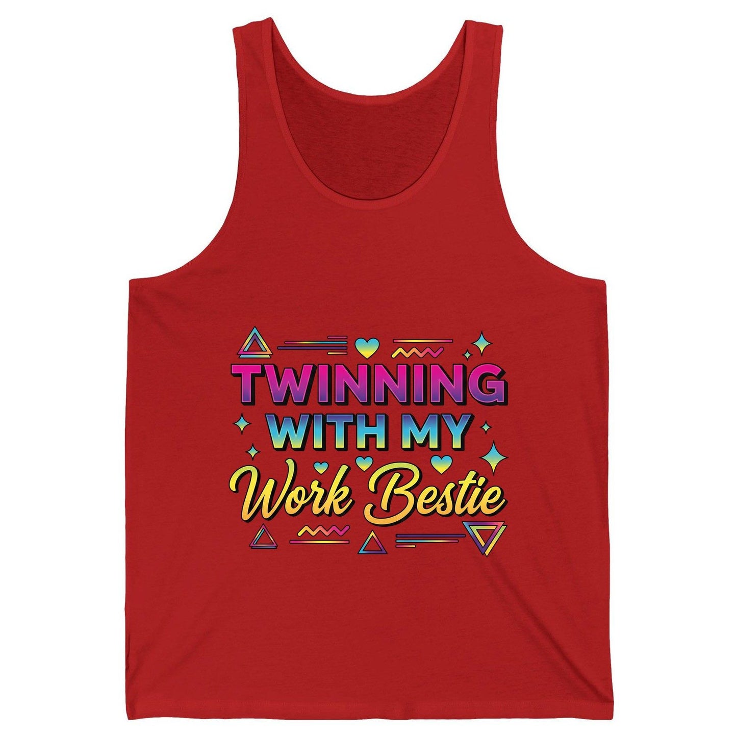 Twinning with My Work Bestie work bestie Tank Top Red product mockup