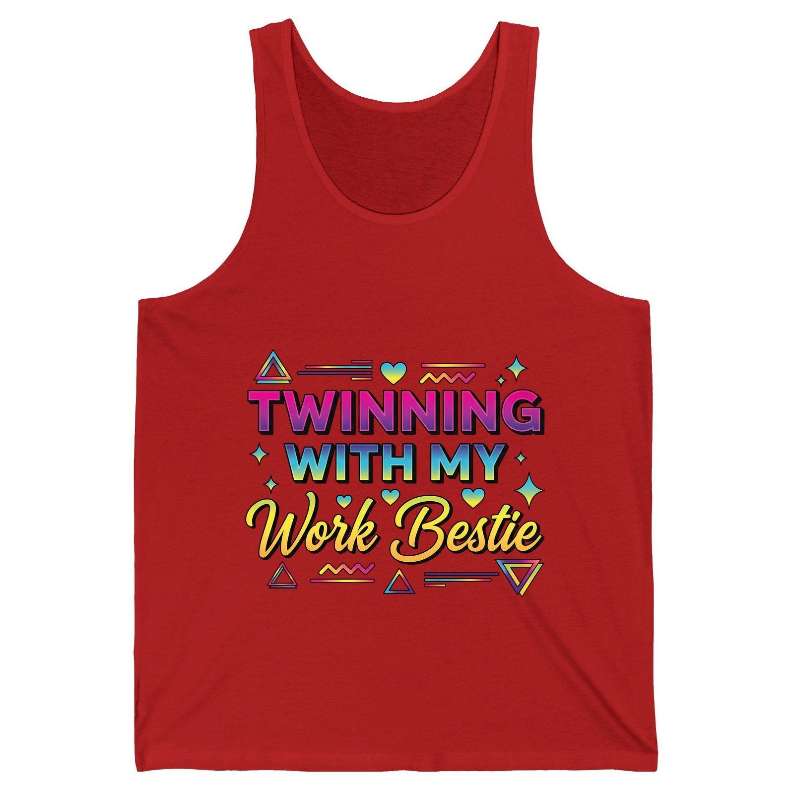 Twinning with My Work Bestie work bestie Tank Top Red product mockup