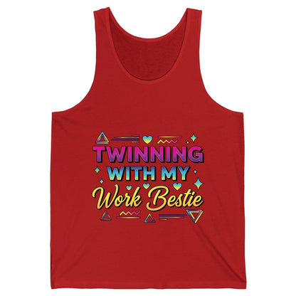 Twinning with My Work Bestie work bestie Tank Top Red product mockup