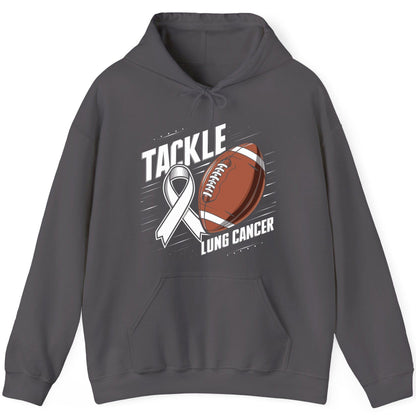 Tackle Lung Cancer lung cancer awareness Hoodie Charcoal product mockup