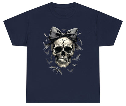 Gothic Skull with Bow gothic skull Youth T-Shirt Navy product mockup
