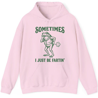 Sometimes I Just Be Fartin' farting frog Hoodie Light Pink product mockup