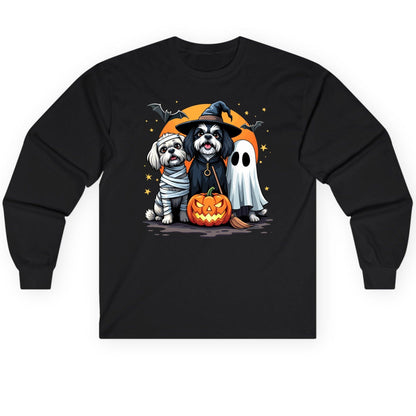 Halloween Dogs Costumes Halloween dogs Long Sleeve Tee Black product mockup