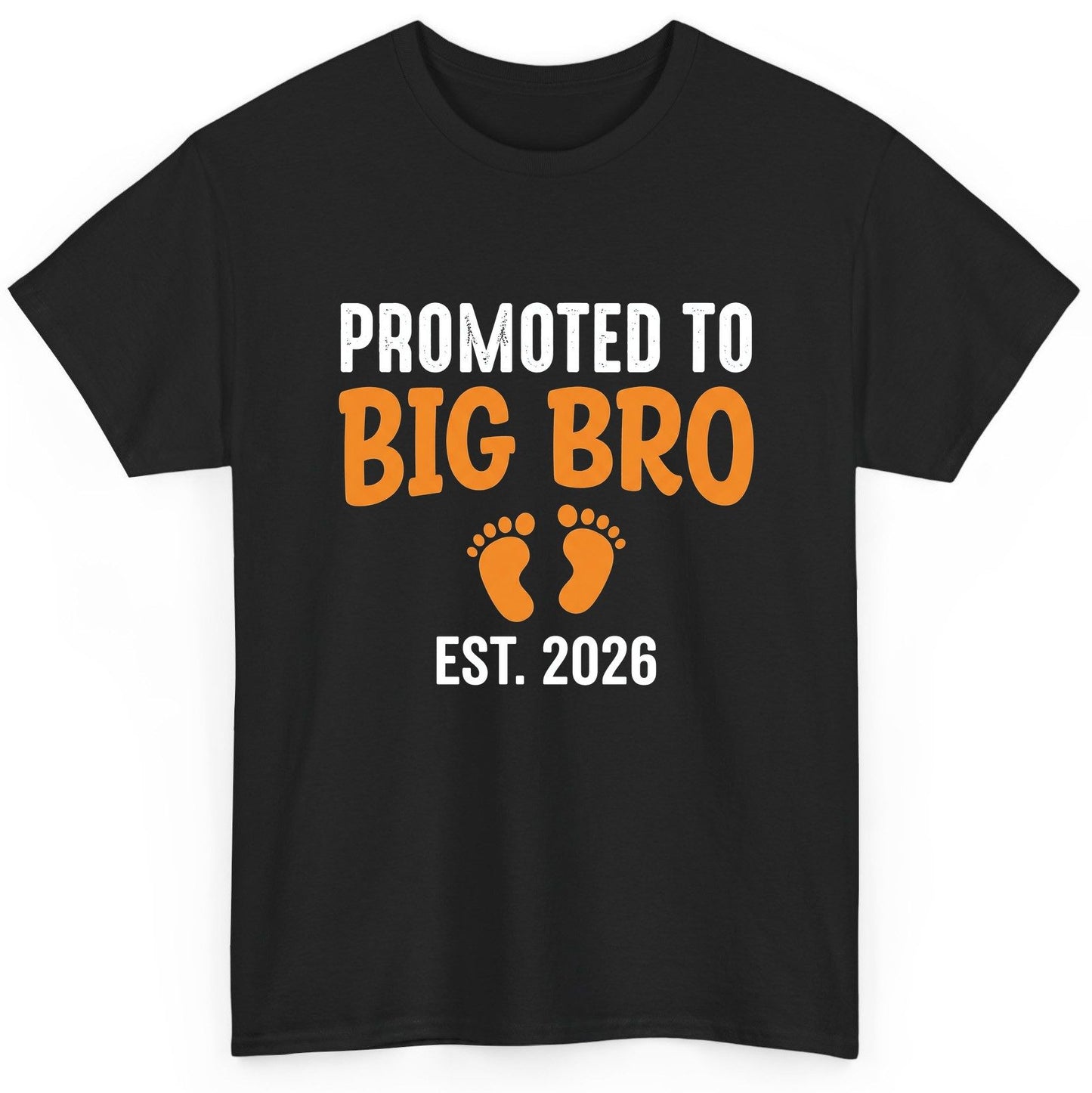 Promoted TO BIG BRO EST 2026 Pregnancy Announcement T-Shirt - product mockup - Black