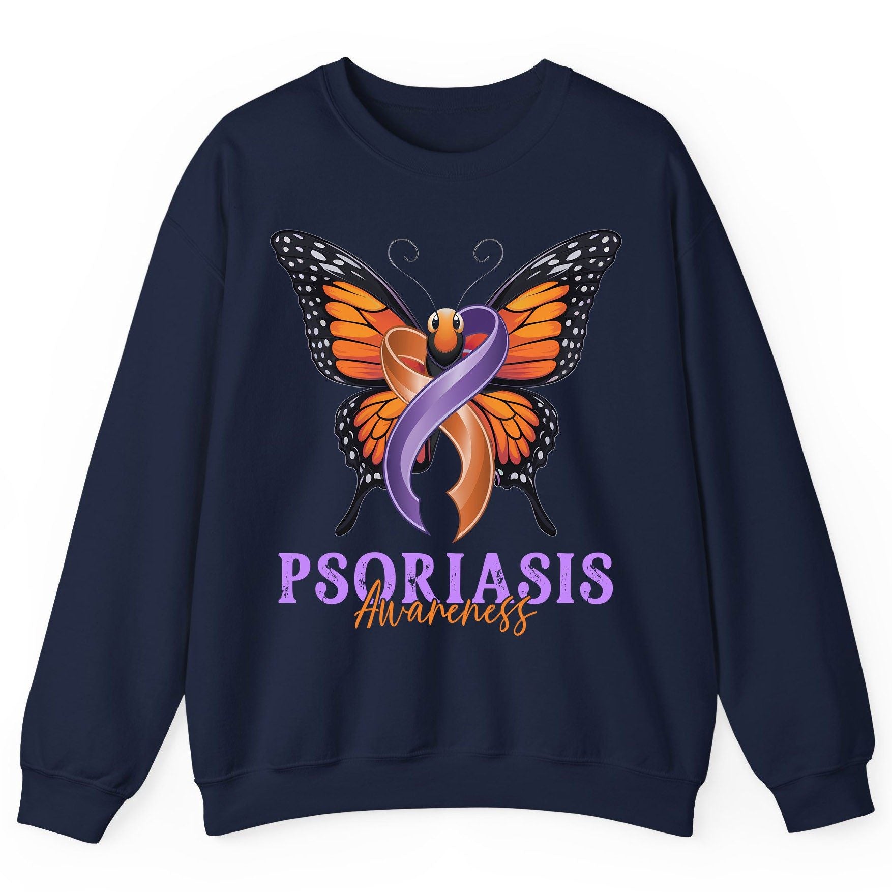 Psoriasis Awareness psoriasis awareness Sweatshirt Navy product mockup