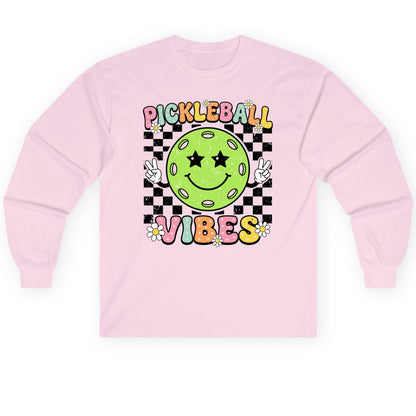 Pickleball Vibes pickleball Long Sleeve Tee Light Pink product mockup
