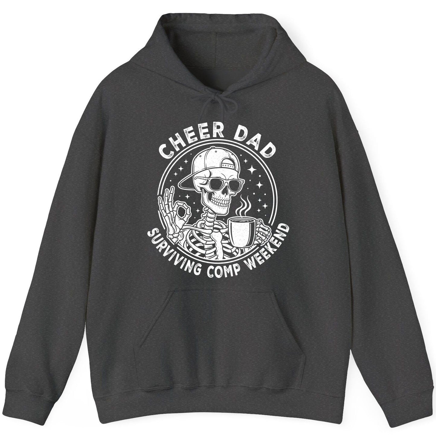Cheer Dad Surviving Comp Weekend cheer dad Hoodie Dark Heather product mockup