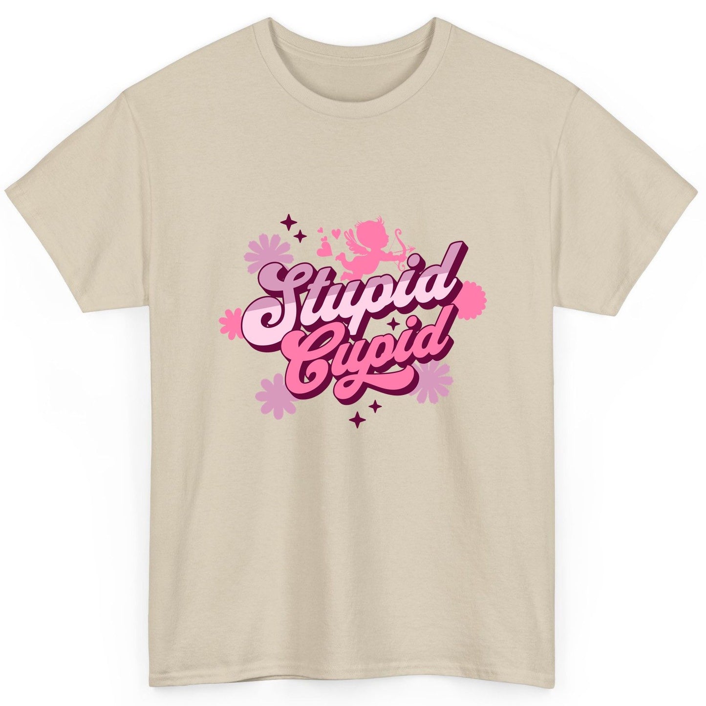 Stupid Cupid anti-Valentine's Day T-Shirt Sand product mockup