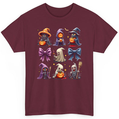 Spooky Cute Halloween Characters Halloween characters T-Shirt Maroon product mockup