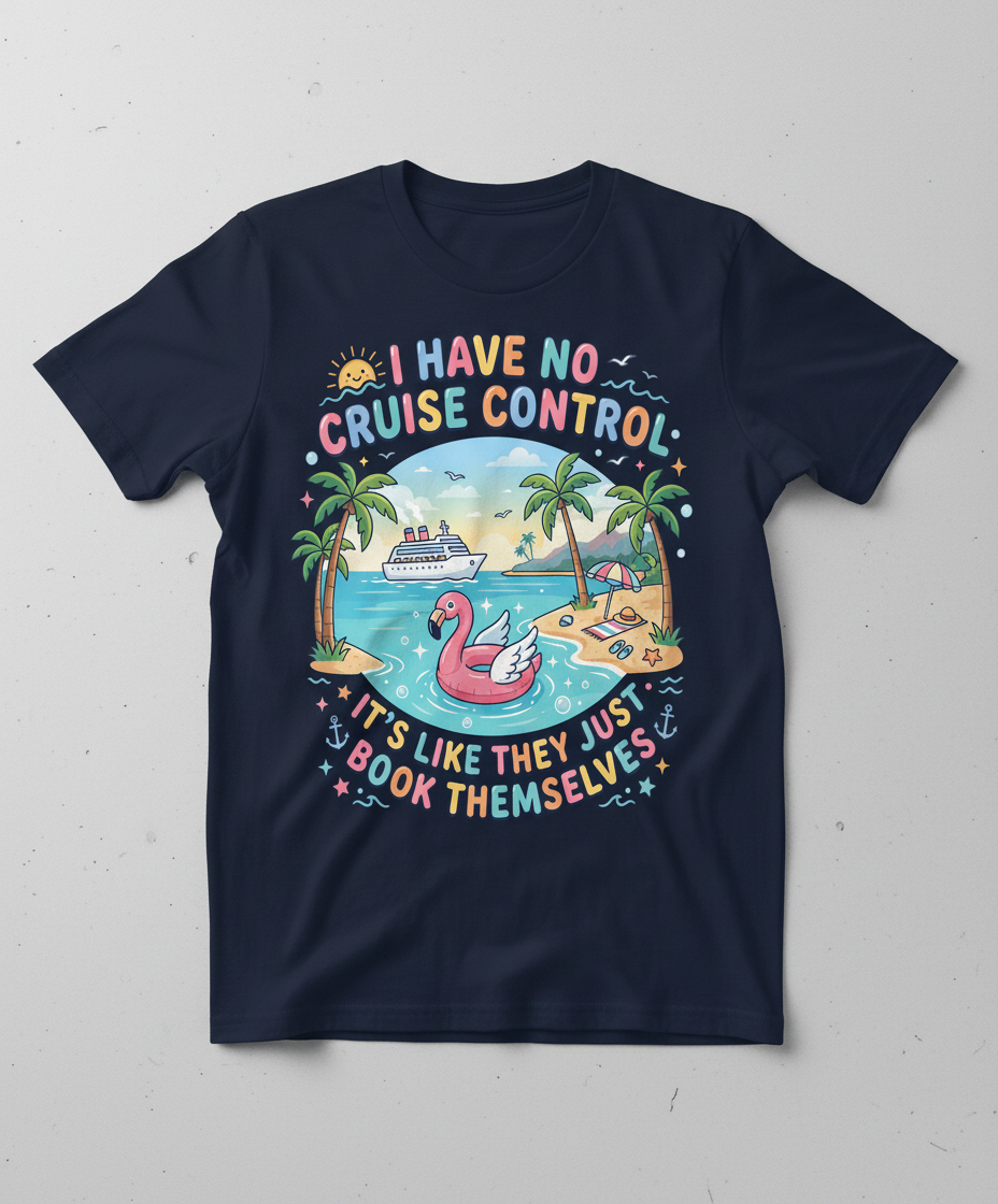 I Have No Cruise Control Funny Cruise Vacation Design T-Shirt - Navy