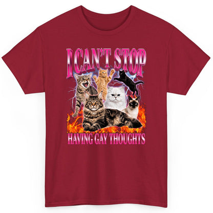 I Can't Stop Having Gay Thoughts cats T-Shirt Cardinal Red product mockup