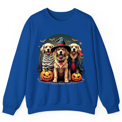 Golden Retriever Halloween Trio golden retriever Sweatshirt Royal product mockup