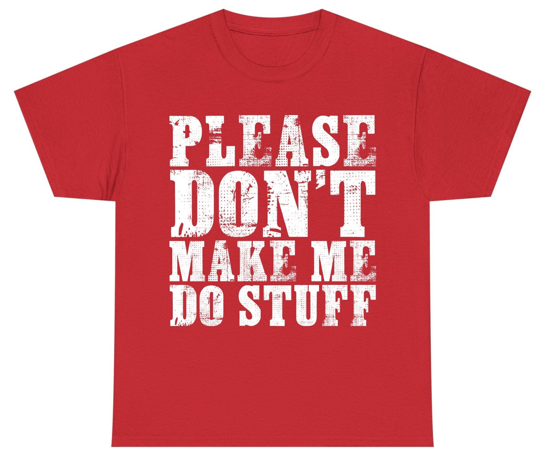 Please Don't Make Me Do Stuff sarcastic humor Youth T-Shirt Red product mockup