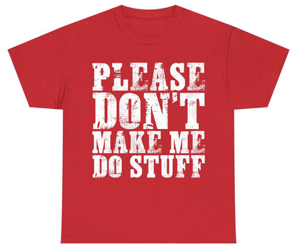 Please Don't Make Me Do Stuff sarcastic humor Youth T-Shirt Red product mockup
