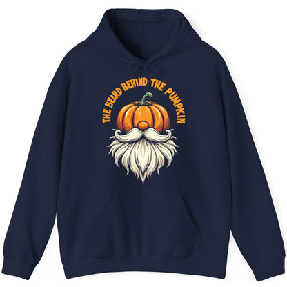 The Beard Behind the Pumpkin Halloween gnome Hoodie Navy product mockup