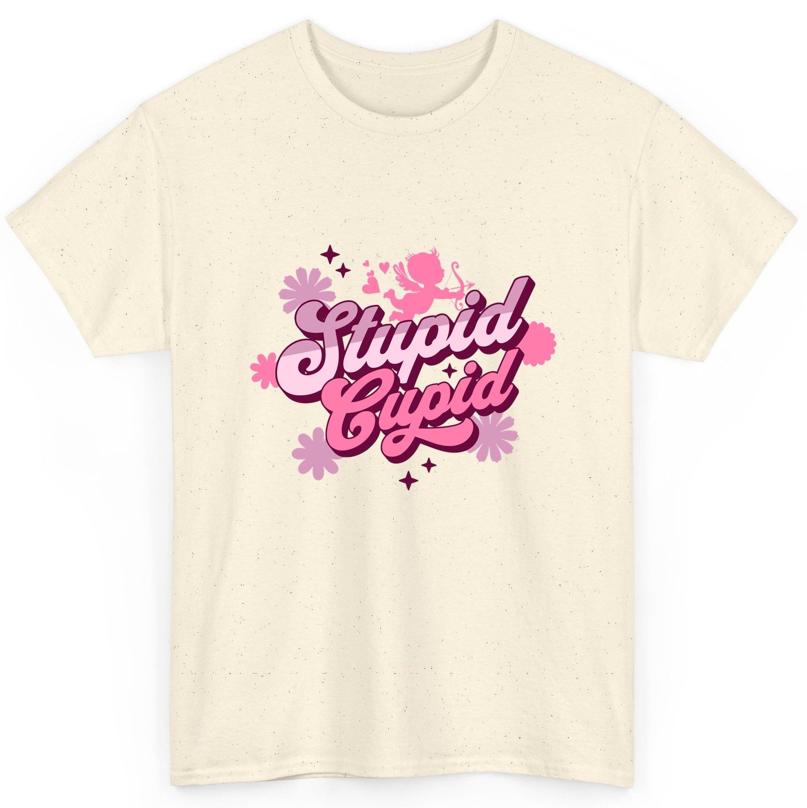 Stupid Cupid anti-Valentine's Day T-Shirt Natural product mockup