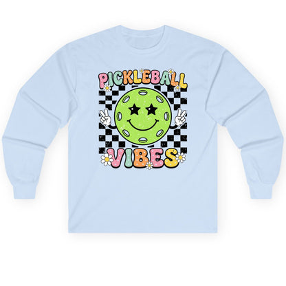 Pickleball Vibes pickleball Long Sleeve Tee Light Blue product mockup