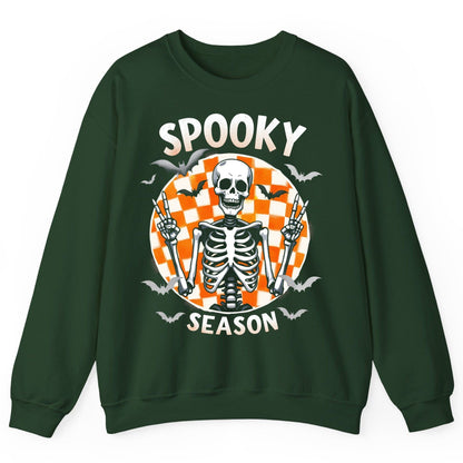 Spooky Season Halloween skeleton Sweatshirt Forest Green product mockup