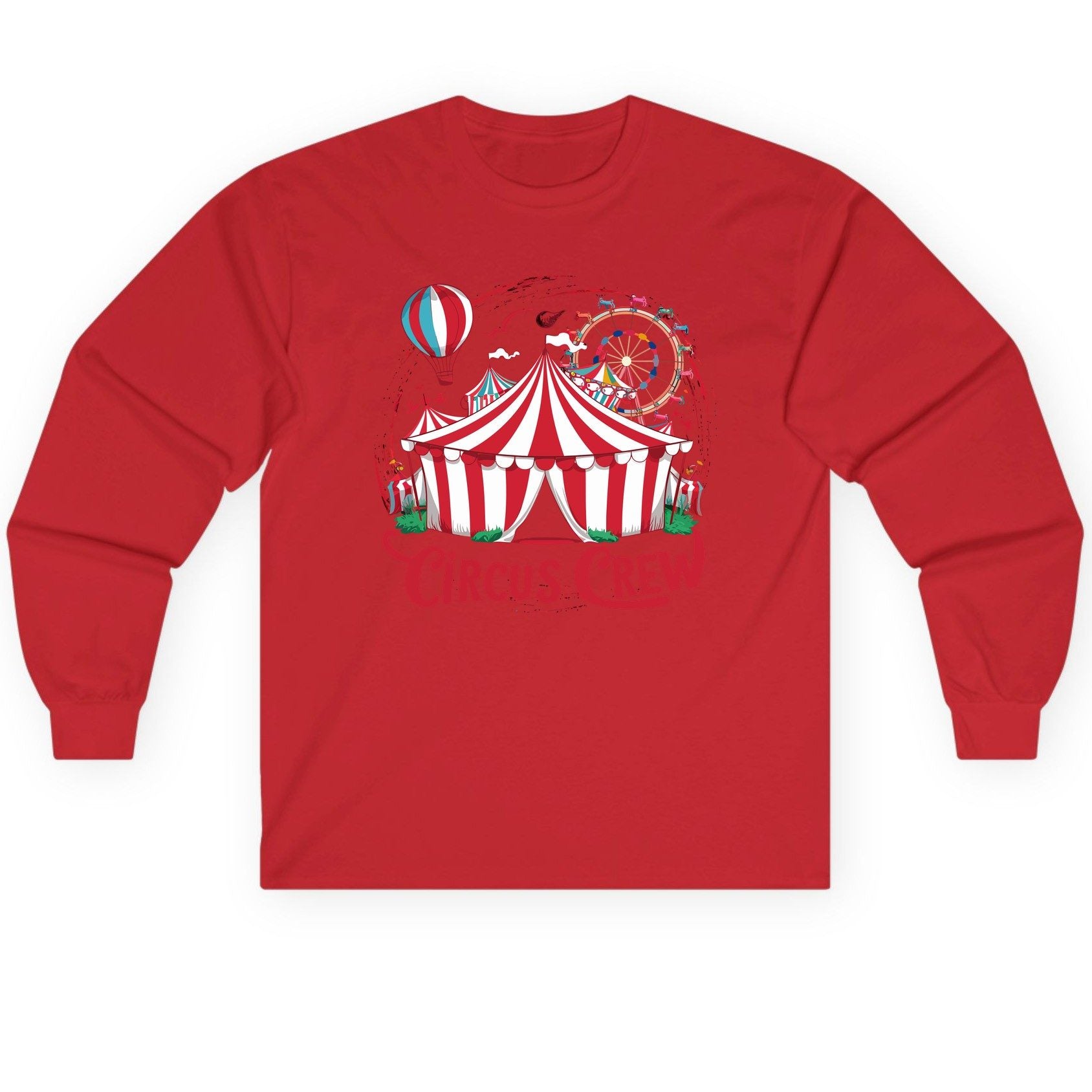 Circus Crew circus Long Sleeve Tee Red product mockup