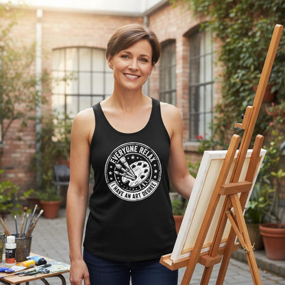 Everyone Relax I Have an Art Degree artists Tank Top Black lifestyle mockup