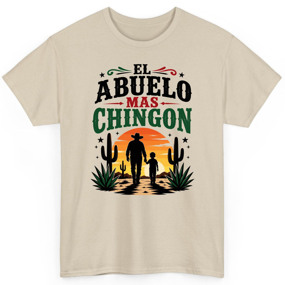 El Abuelo Mas Chingon grandfather and grandson T-Shirt Sand product mockup
