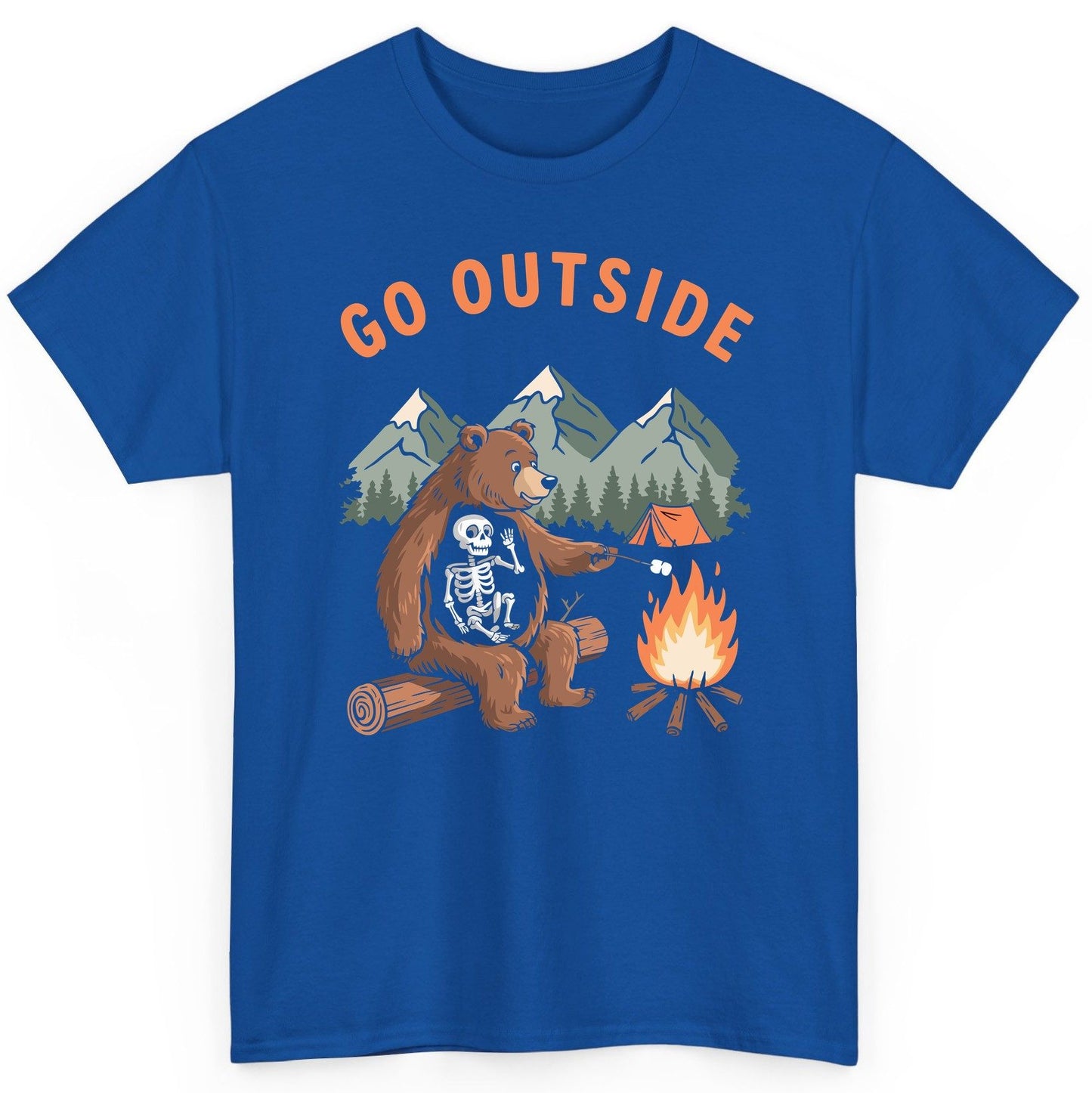 Go Outside funny bear T-Shirt Royal product mockup