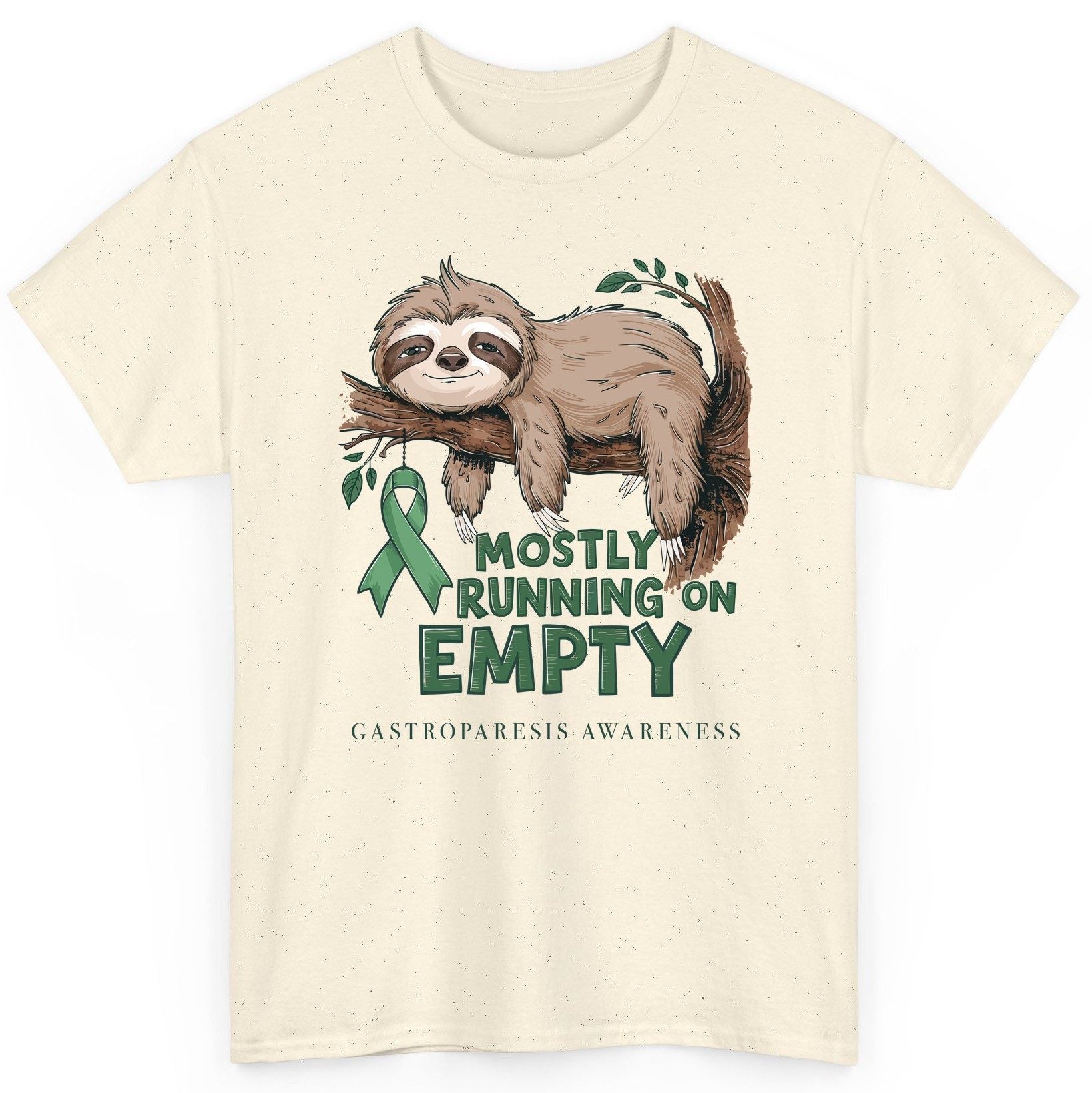 Mostly Running on Empty Gastroparesis Awareness gastroparesis awareness T-Shirt Natural product mockup