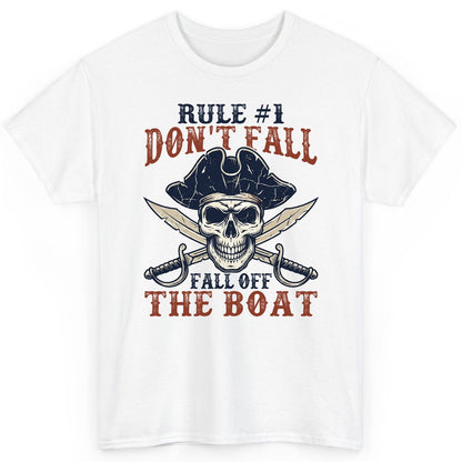Rule 1 Don't Fall Off the Boat pirate T-Shirt White product mockup