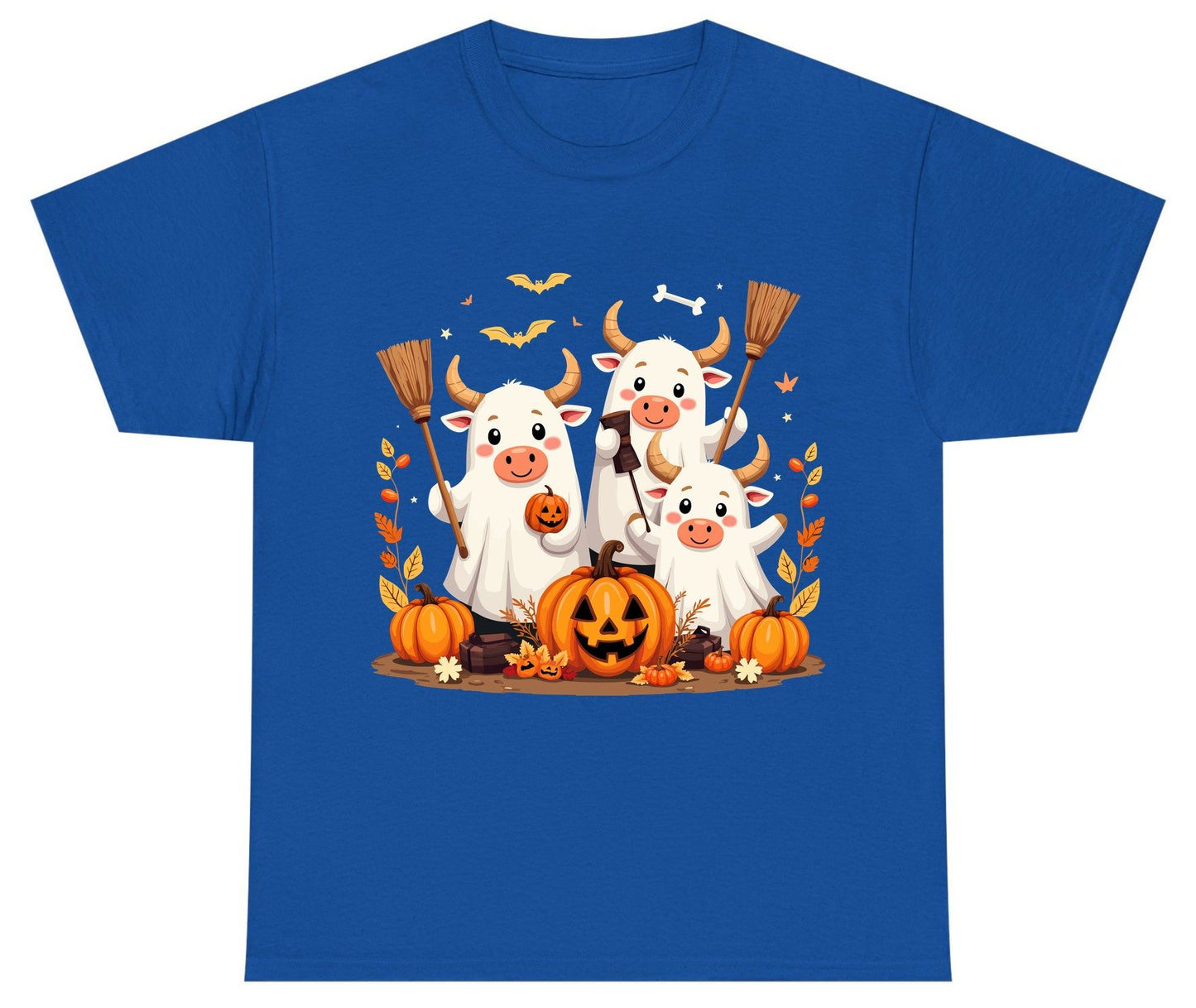 Cute Ghost Cows Halloween cows Youth T-Shirt Royal product mockup
