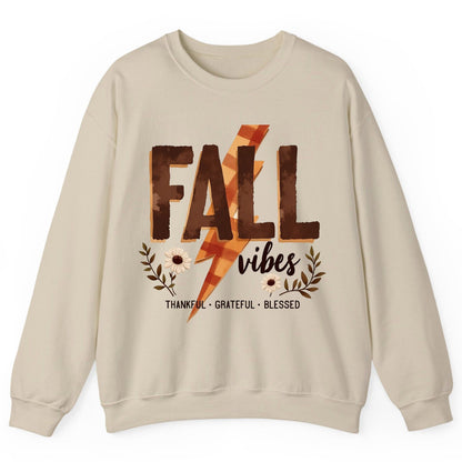 Fall Vibes Thankful Grateful Blessed autumn Sweatshirt Sand product mockup