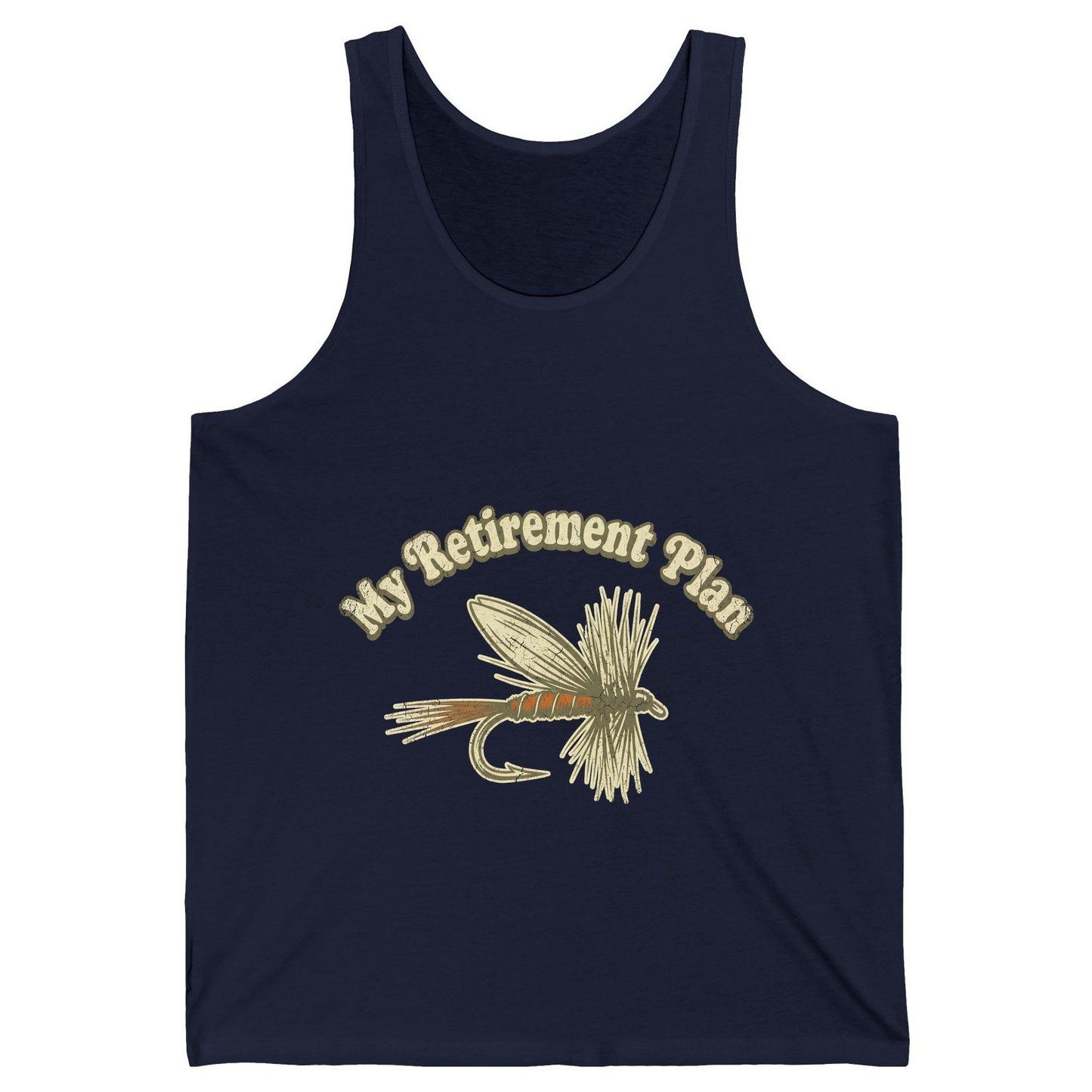 My Retirement Plan fly fishing Tank Top Navy product mockup