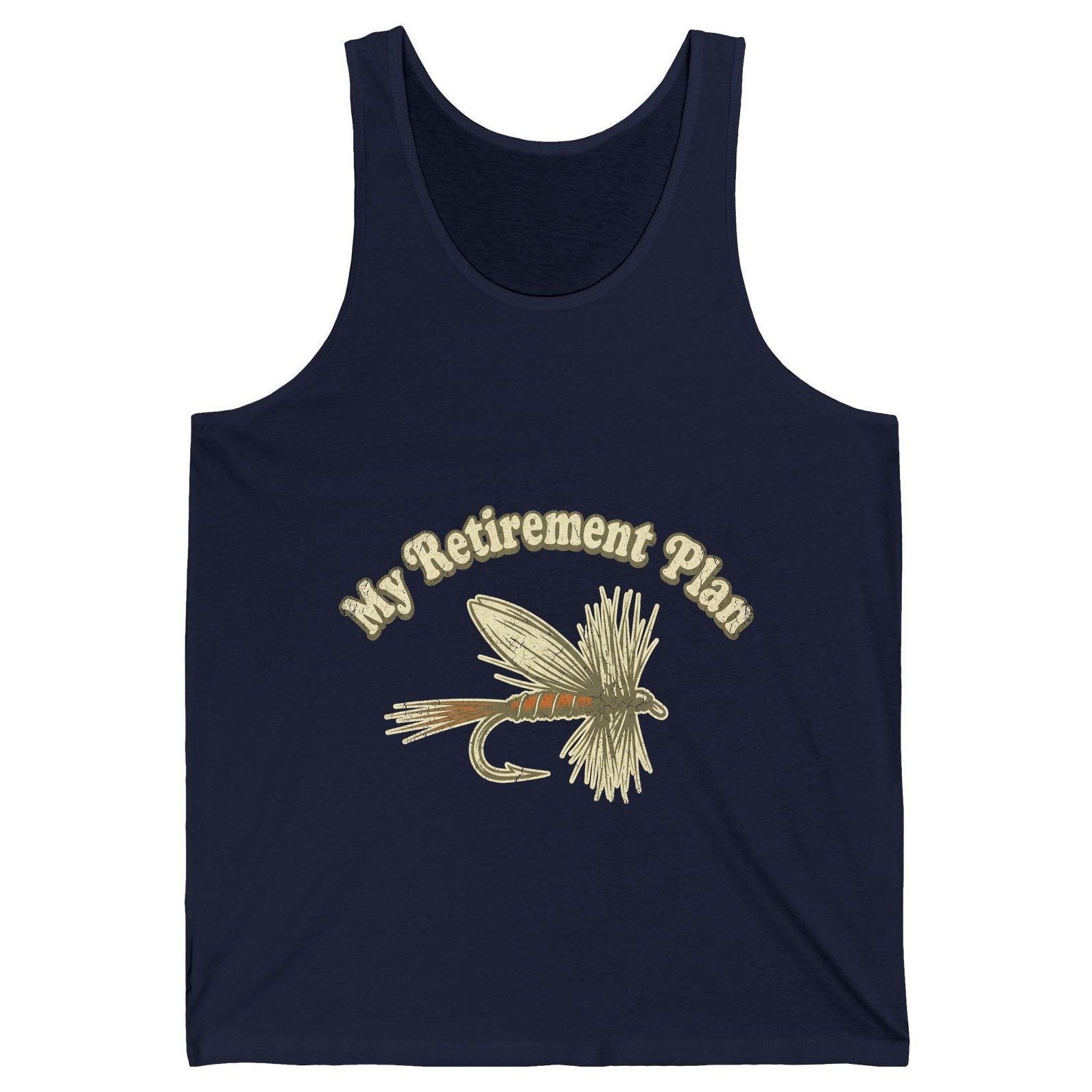My Retirement Plan fly fishing Tank Top Navy product mockup
