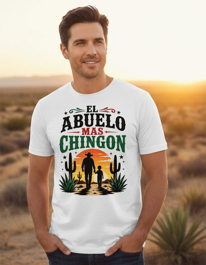 El Abuelo Mas Chingon grandfather and grandson T-Shirt White lifestyle mockup