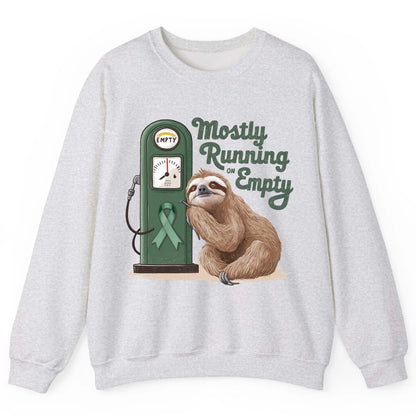 Mostly Running on Empty sloth Sweatshirt Ash product mockup