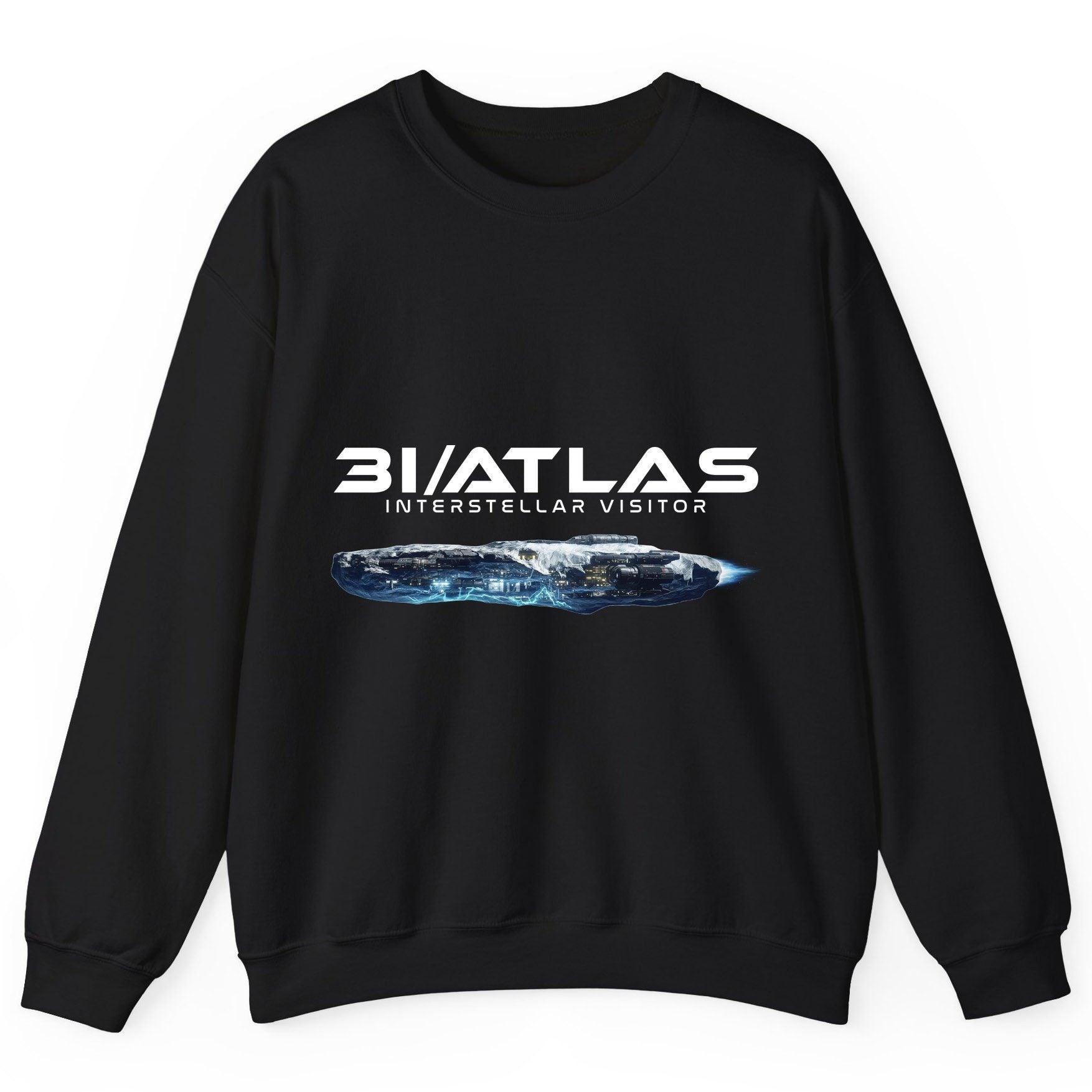 31 Atlas Interstellar Visitor sci-fi spaceship Sweatshirt Black product mockup