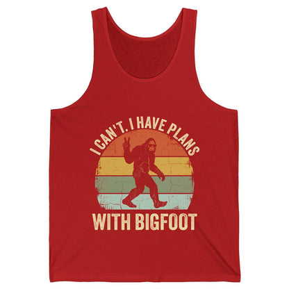 I Can't I Have Plans with Bigfoot bigfoot Tank Top Red product mockup