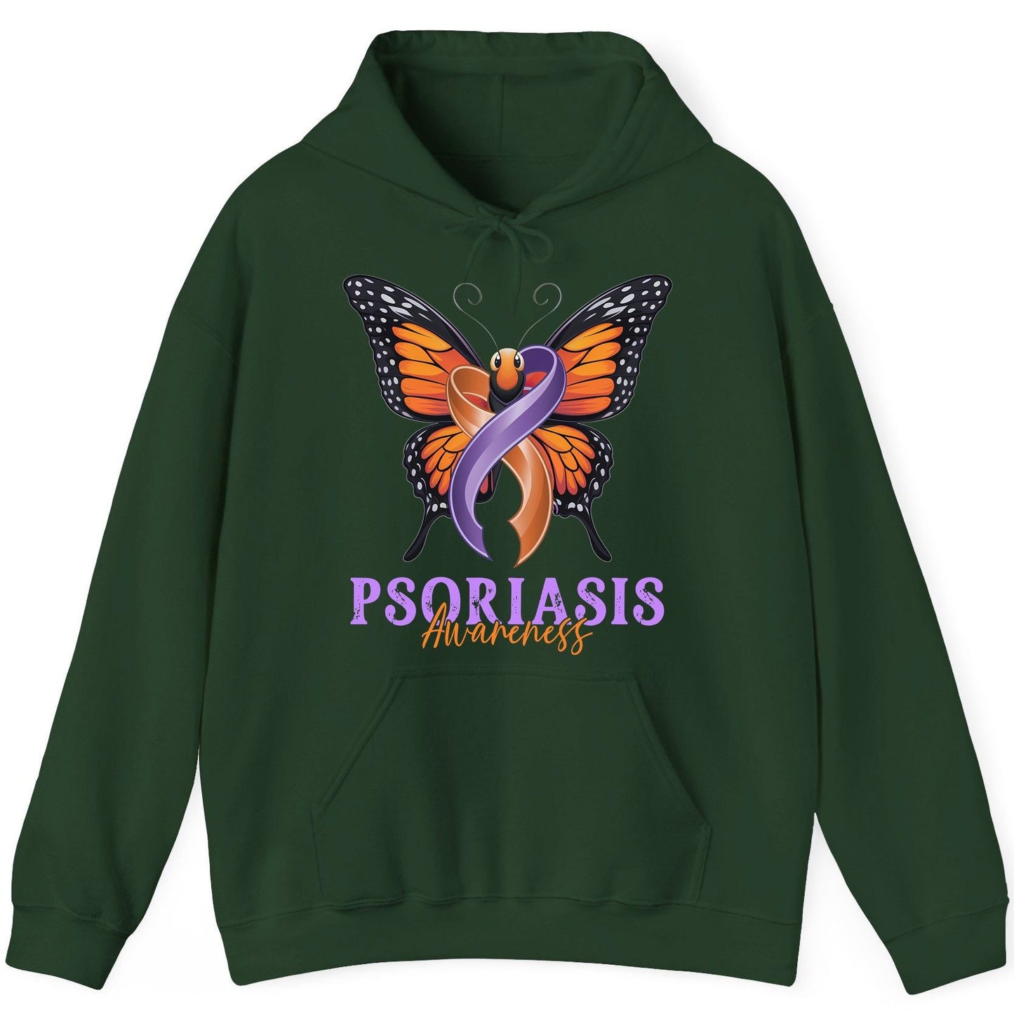 Psoriasis Awareness psoriasis awareness Hoodie Forest Green product mockup