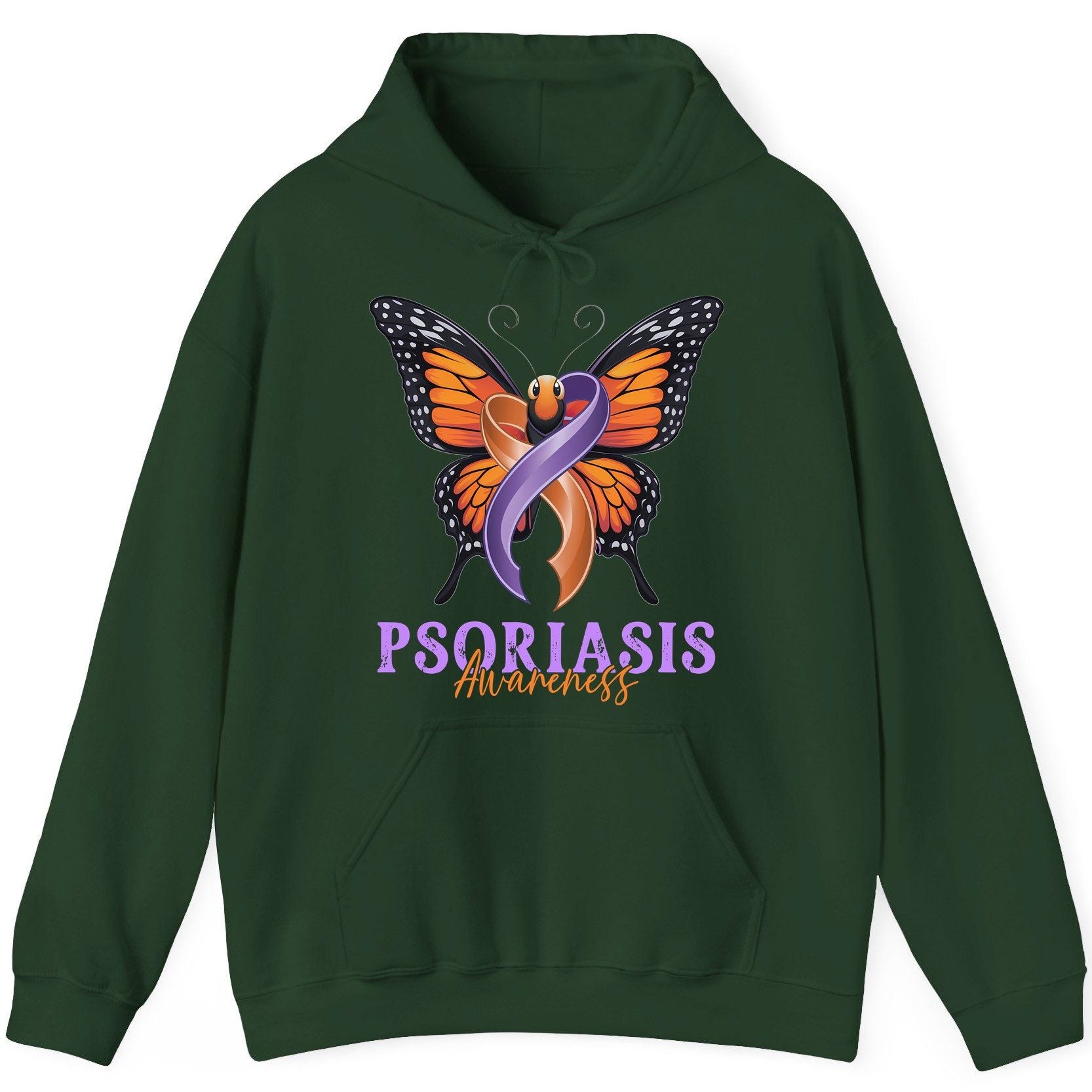 Psoriasis Awareness psoriasis awareness Hoodie Forest Green product mockup