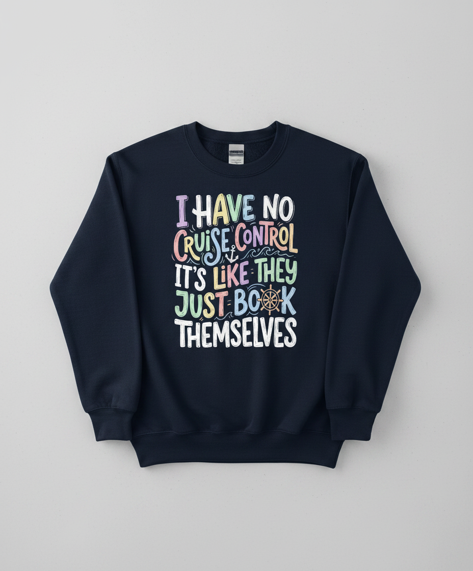 I Have No Cruise Control Funny Cruise Saying Sweatshirt - Navy