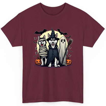 Halloween Huskies in Costumes Halloween huskies T-Shirt Maroon product mockup