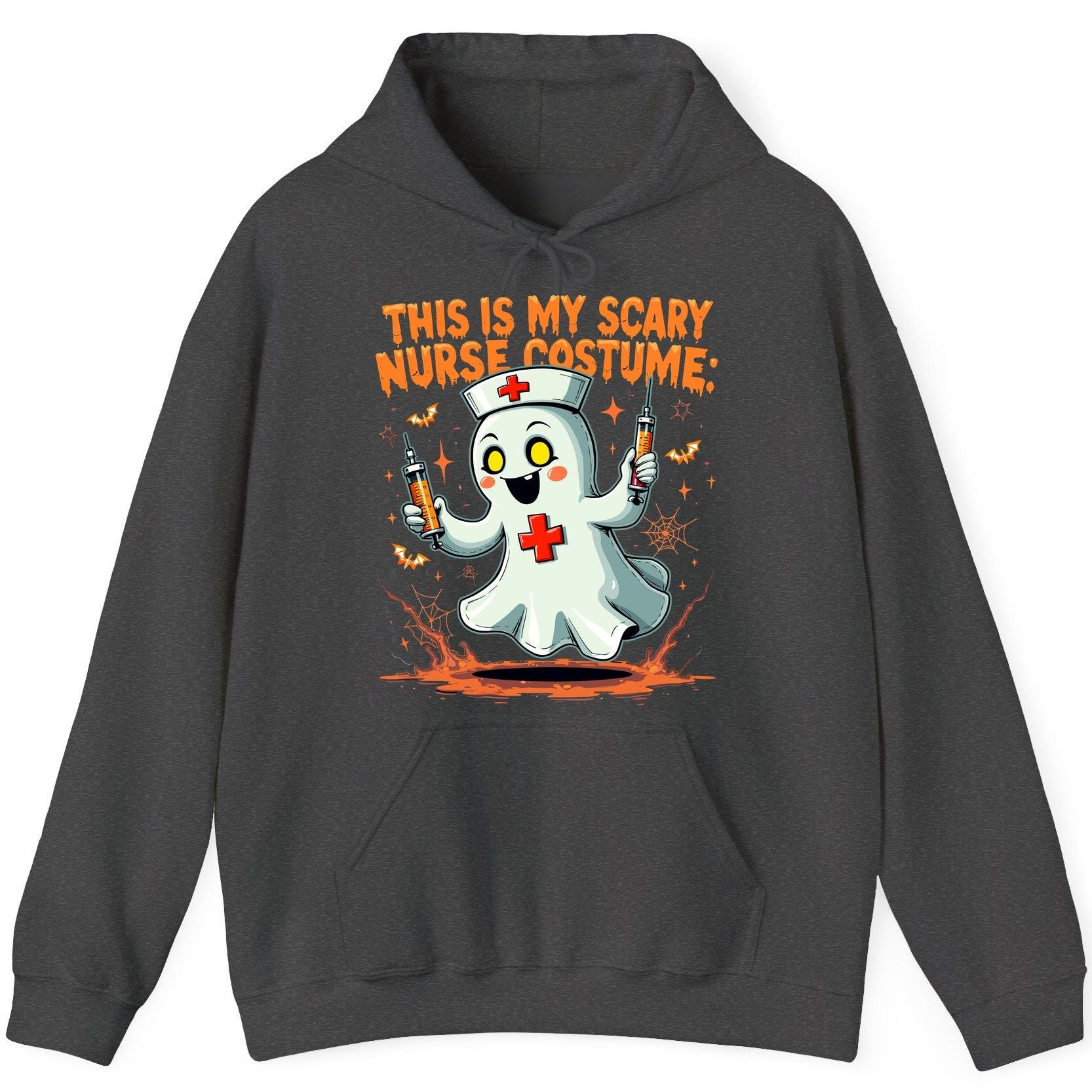This Is My Scary Nurse Costume ghost nurse Hoodie Dark Heather product mockup