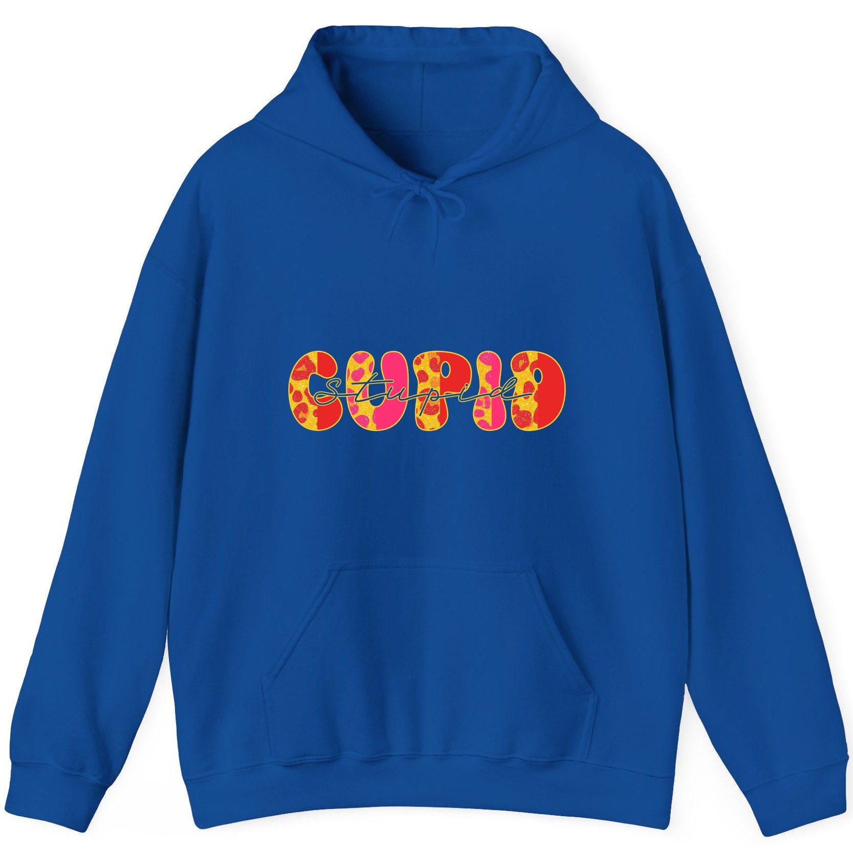 Stupid Cupid anti-Valentine's Day Hoodie Royal product mockup