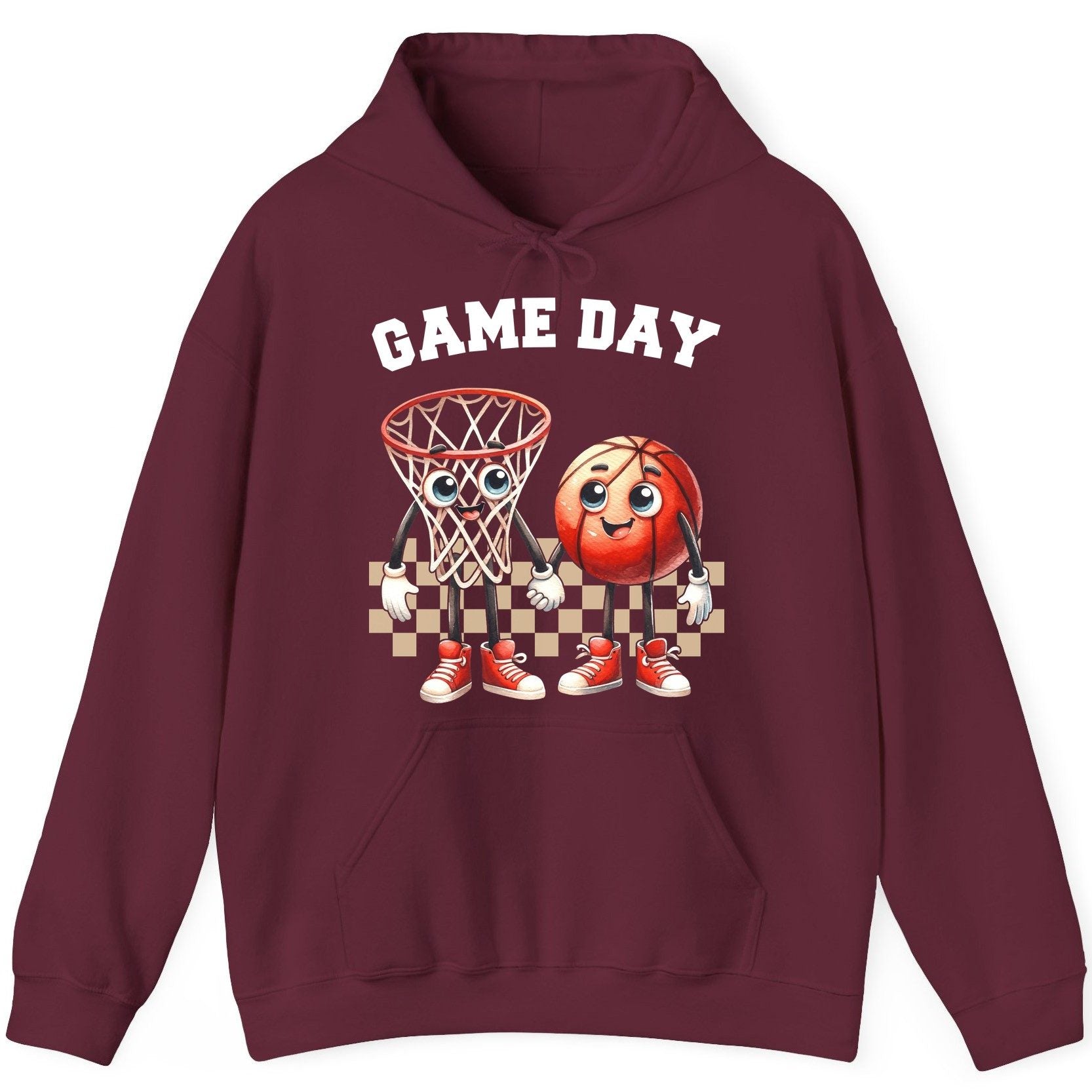 Game Day basketball Hoodie Maroon product mockup