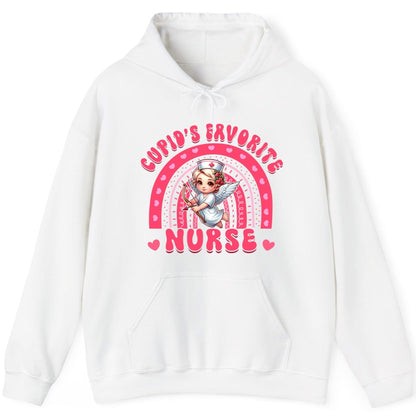 Cupid's Favorite Nurse nurse Hoodie White product mockup