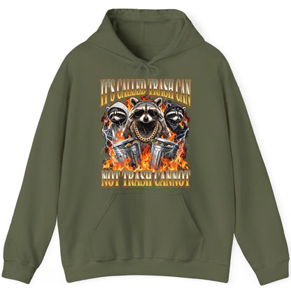 It's Called Trash Can Not Trash Cannot raccoon Hoodie Military Green product mockup