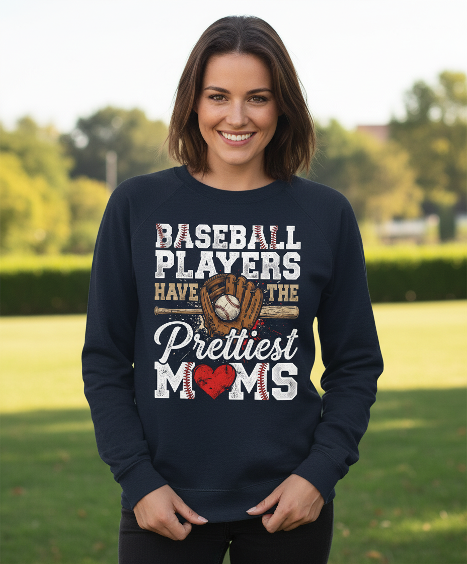 Baseball Players Have The Prettiest Moms Design Sweatshirt - Navy