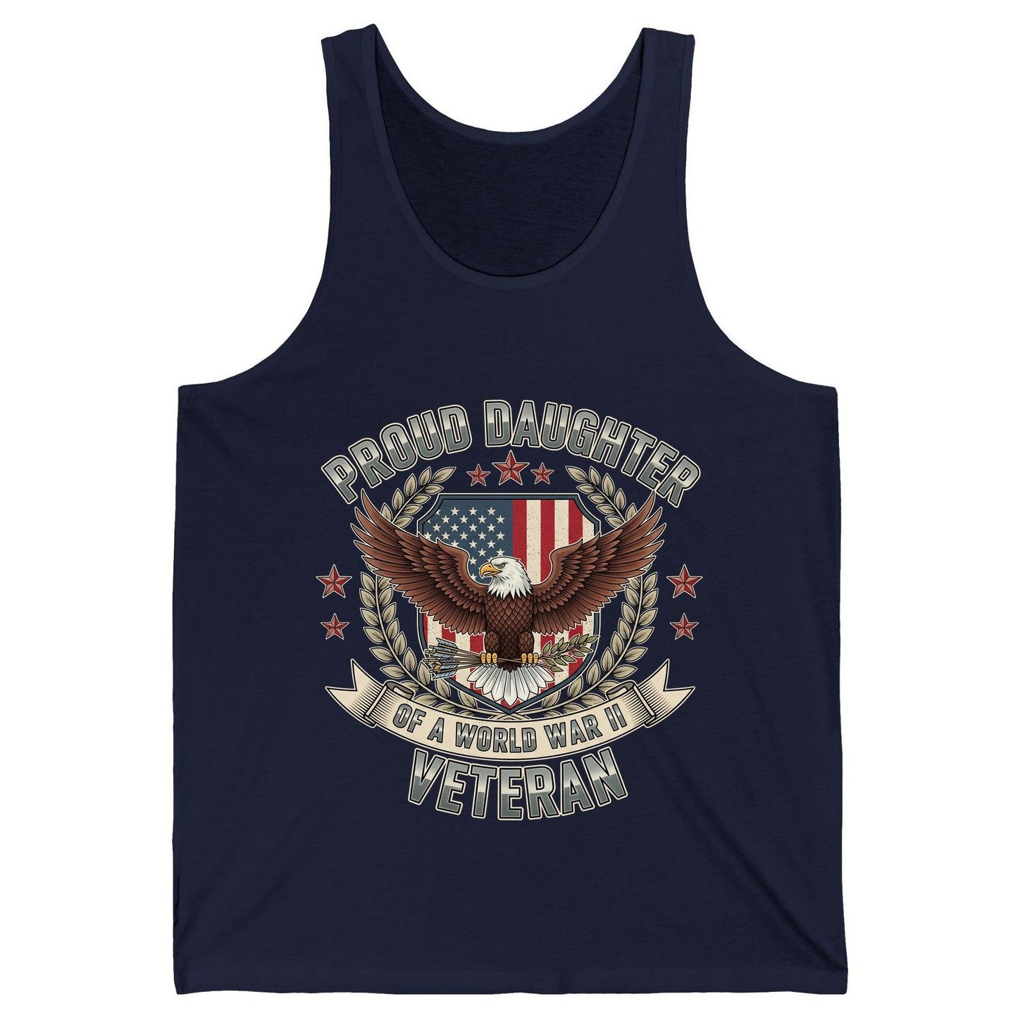 Proud Daughter of a World War Ii Veteran wwii veteran Tank Top Navy product mockup
